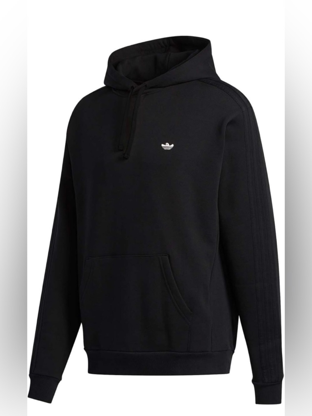 adidas Black Pullover Hoodie with Small Trefoil